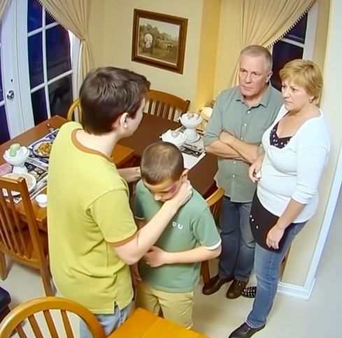 At the birthday party, my son showed up with a bruise under his eye, while