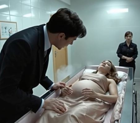 While cremating his pregnant wife, the husband opened the coffin to take one last look