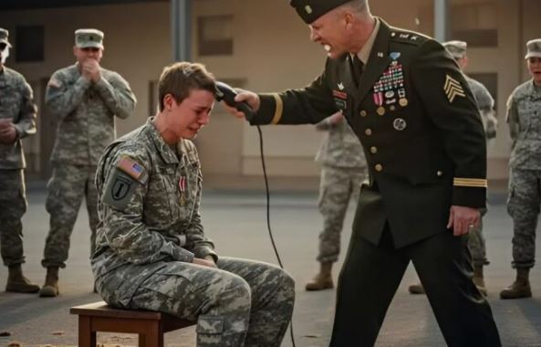 The naval commander cut off her long hair — then froze when he noticed a small mark on the back of her neck.