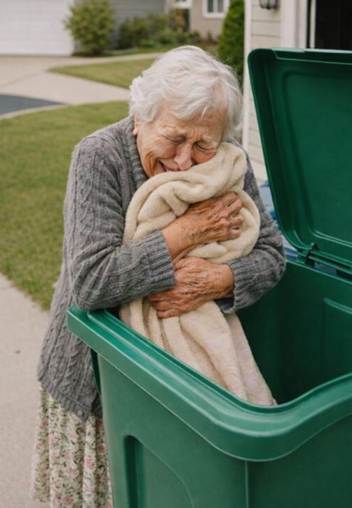 I accidentally saw my daughter-in-law throw away the baby blanket I had knitted for my granddaughter. Without thinking, I pulled it out of the trash—and at that very moment, I felt something hard hidden inside the fabric 😱🫣